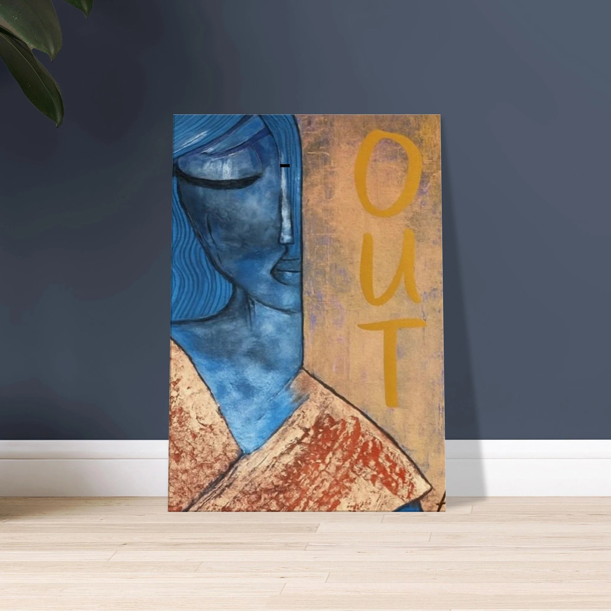 Poster print titled OUT GOING – textured pink and gold close-up from original painting. Bold and stylish wall art by MATCH Wall Art.

