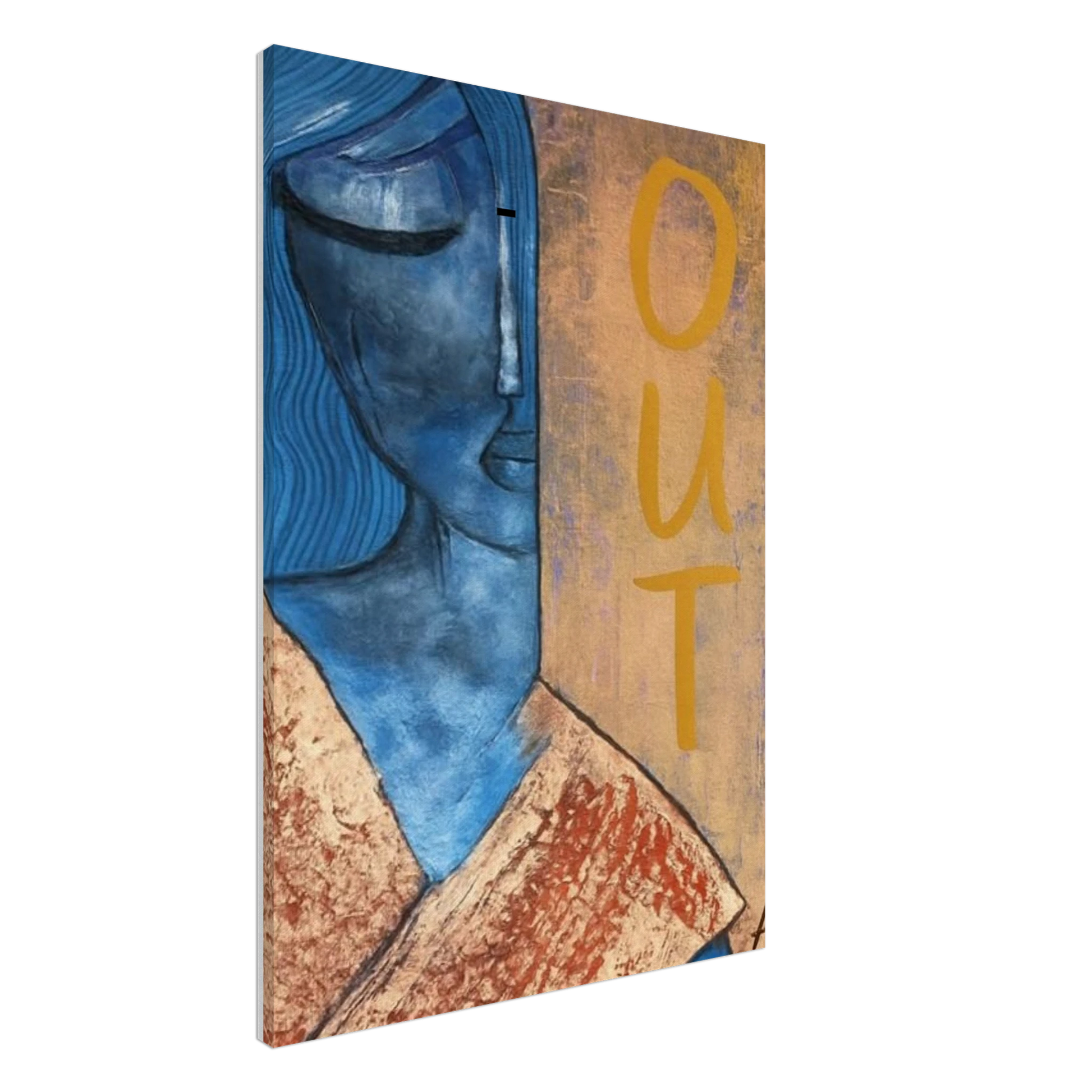 Poster print titled OUT GOING – textured pink and gold close-up from original painting. Bold and stylish wall art by MATCH Wall Art.