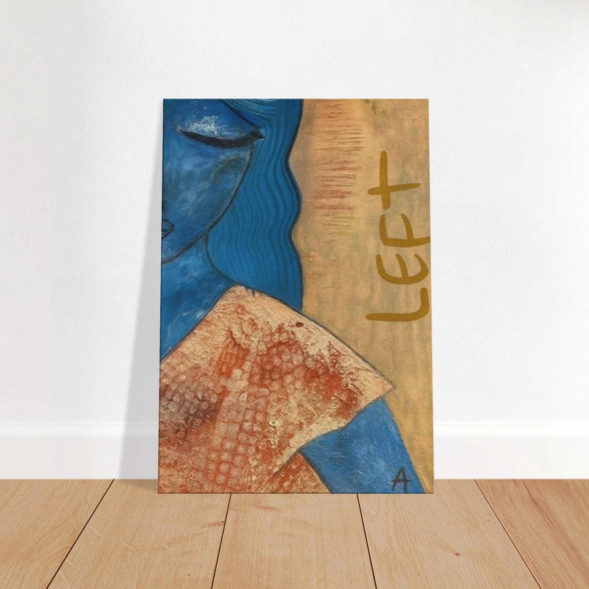 Poster print titled OUT GOING – textured pink and gold close-up from original painting. Bold and stylish wall art by MATCH Wall Art trending