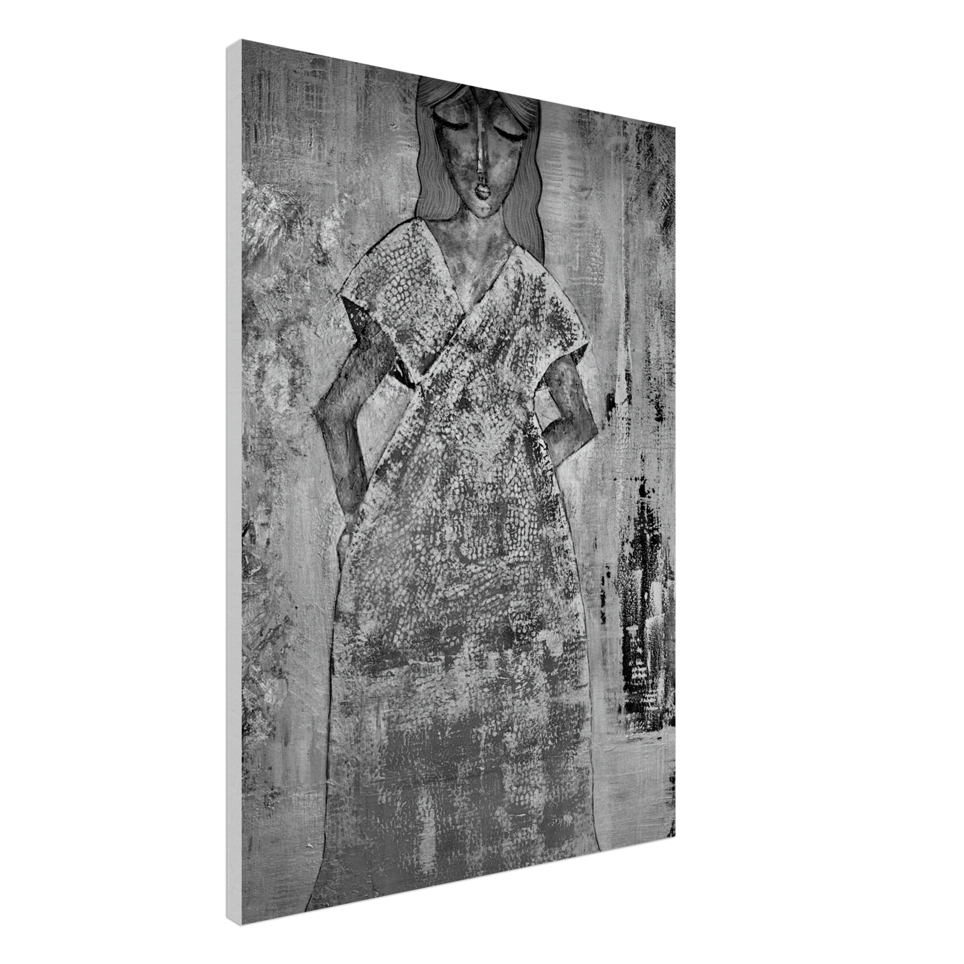 Poster print titled OUT GOING – textured pink and gold close-up from original painting. Bold and stylish wall art by MATCH Wall Art.