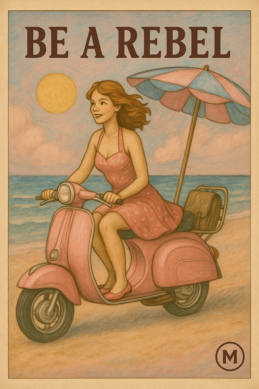 Be a Rebel Vintage Print - Quote Poster - Digital download