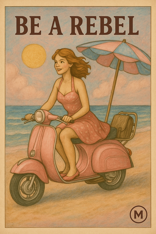 Be a Rebel Vintage Print - Quote Poster - Digital download