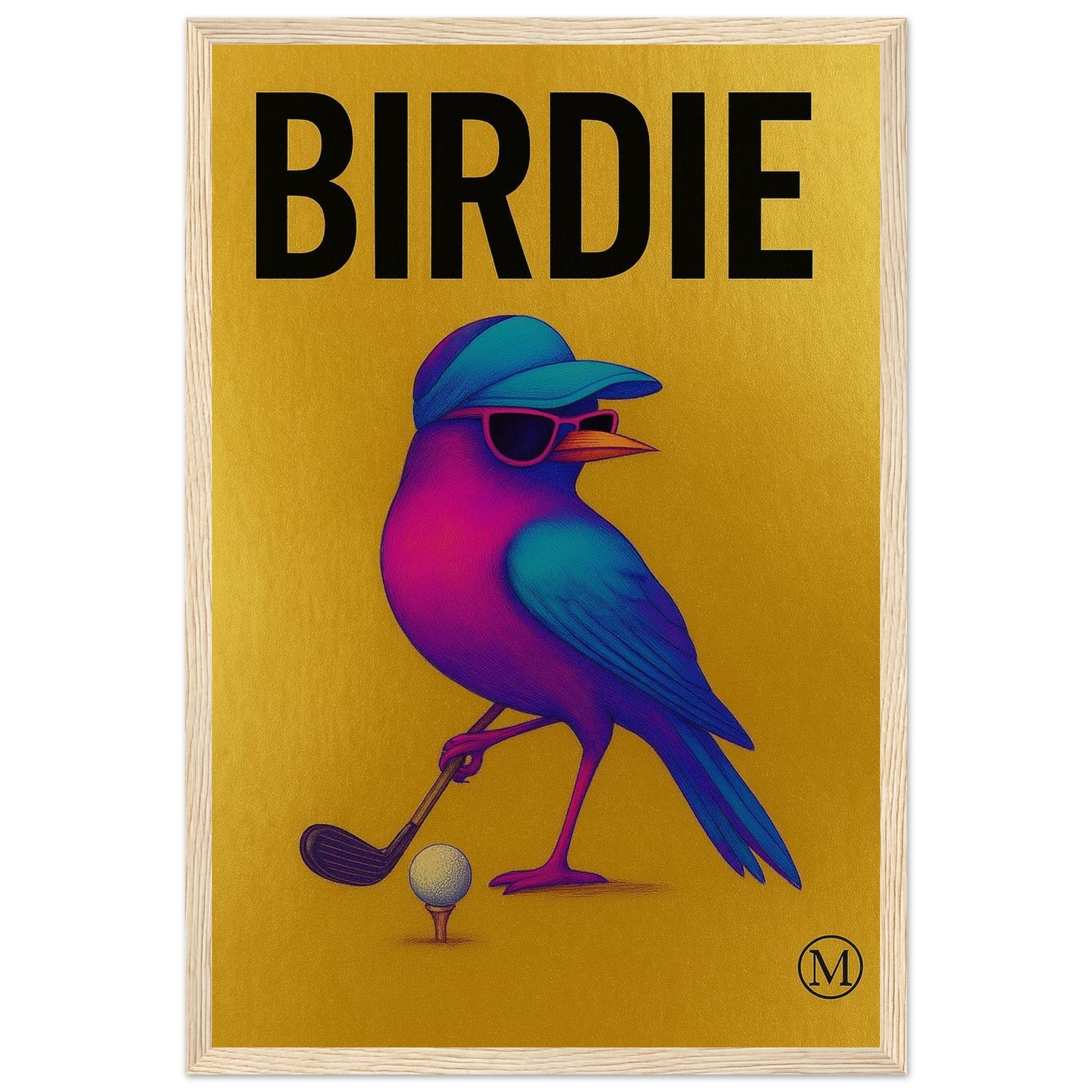 Brighten your space with this neon bird poster! Birdie golving wall art . Bold digital print from the MATCH Animal coCollection
