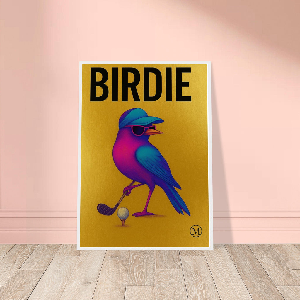 Brighten your space with this neon bird poster! Birdie wall art. Bold poster print from the MATCH Animal Collection