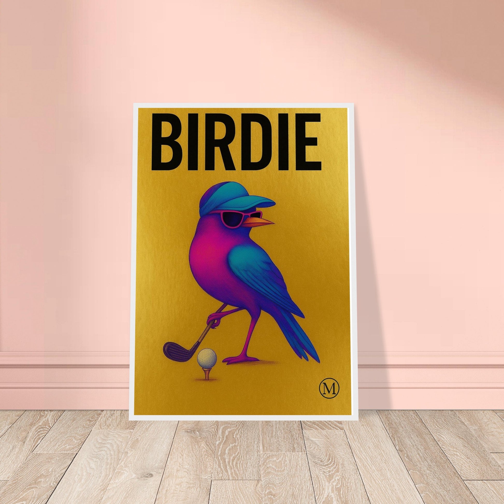 Brighten your space with this neon bird poster! Birdie wall art. Bold poster print from the MATCH Animal Collection