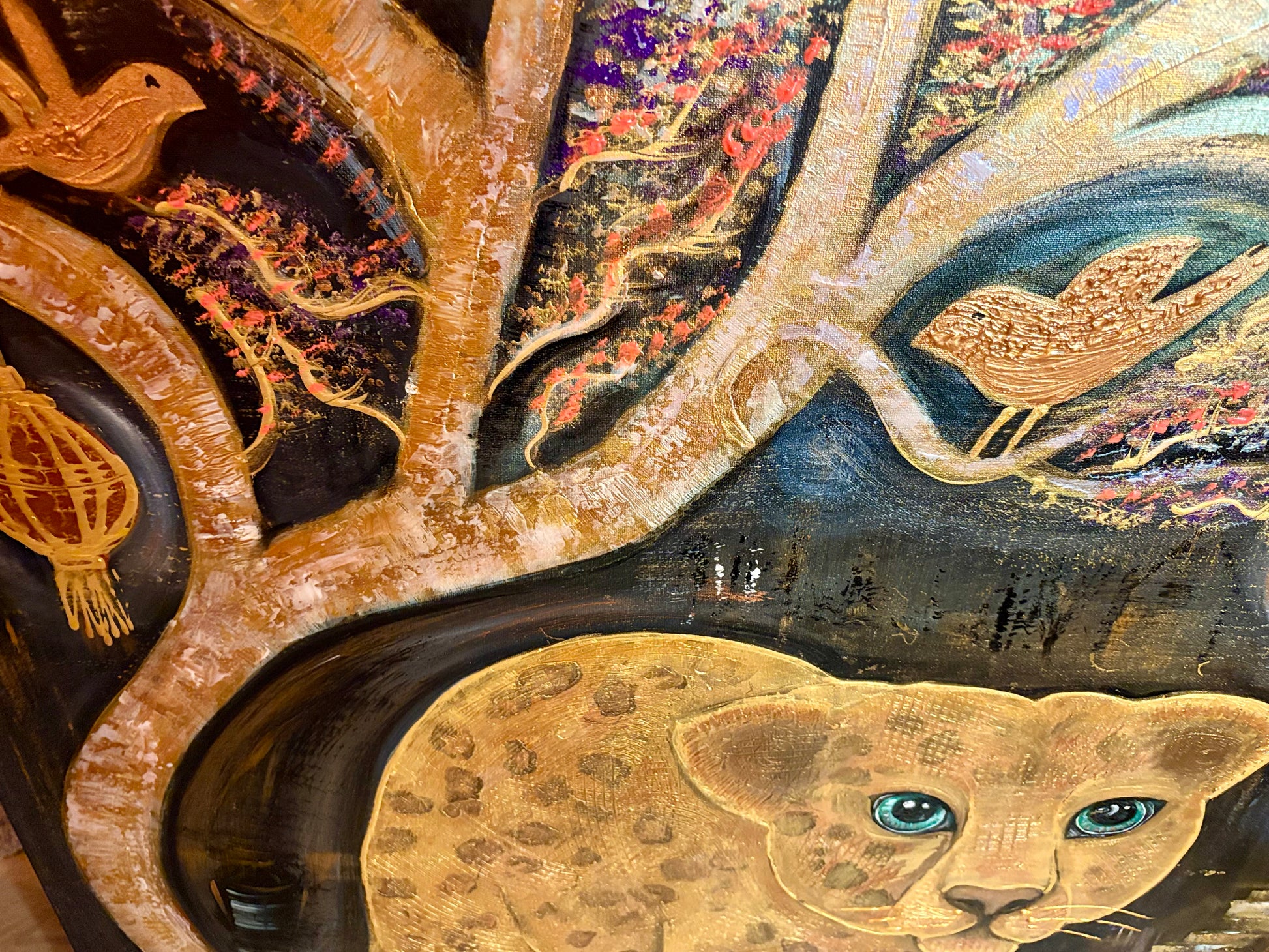 Cheetah golden tiger close up