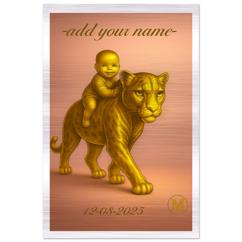 Custom baby shower gift featuring pink panther name wall art made from premium aluminum, ideal personalized nursery decor for newborn celebration