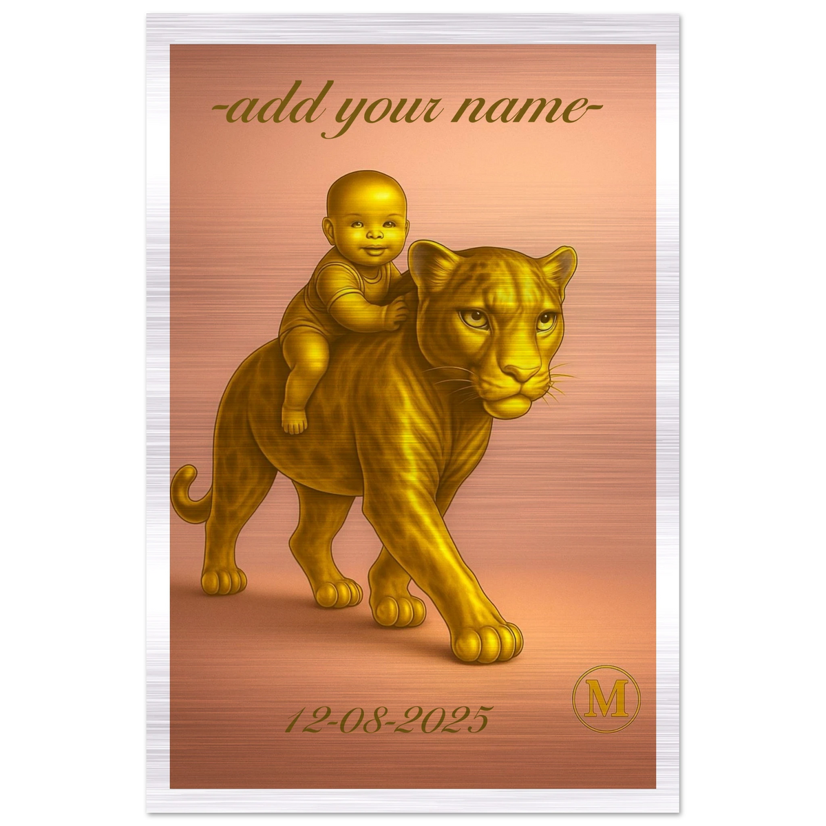 Custom baby shower gift featuring pink panther name wall art made from premium aluminum, ideal personalized nursery decor for newborn celebration