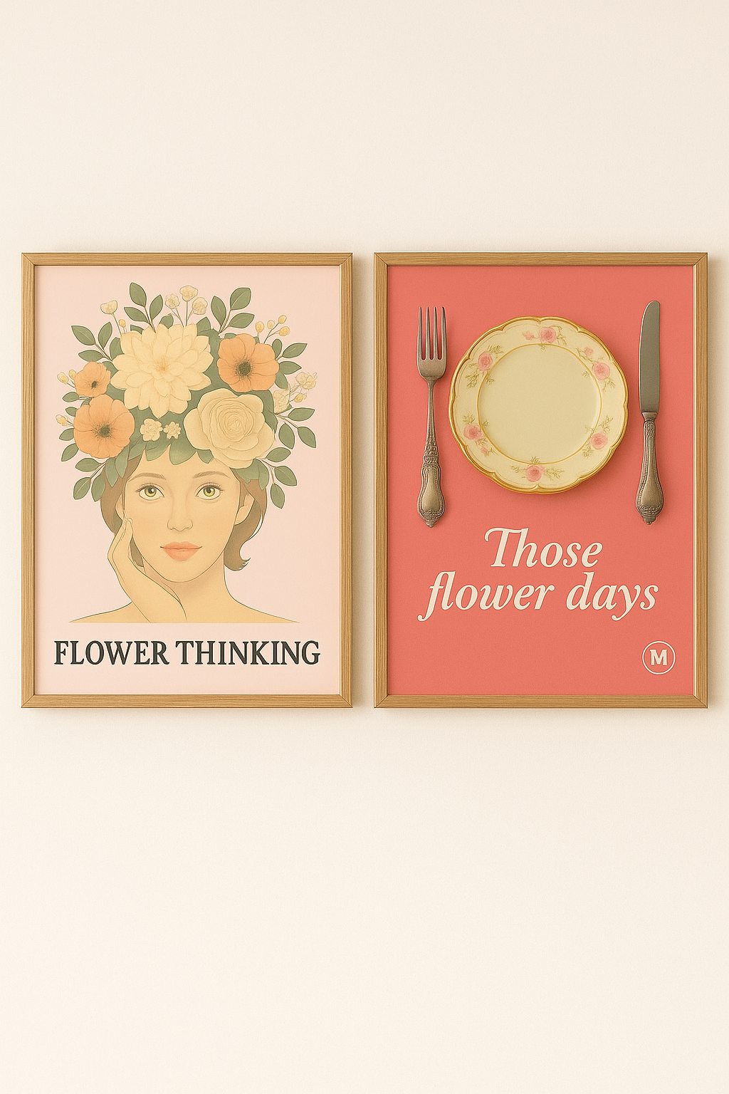 Three floral digital posters set
