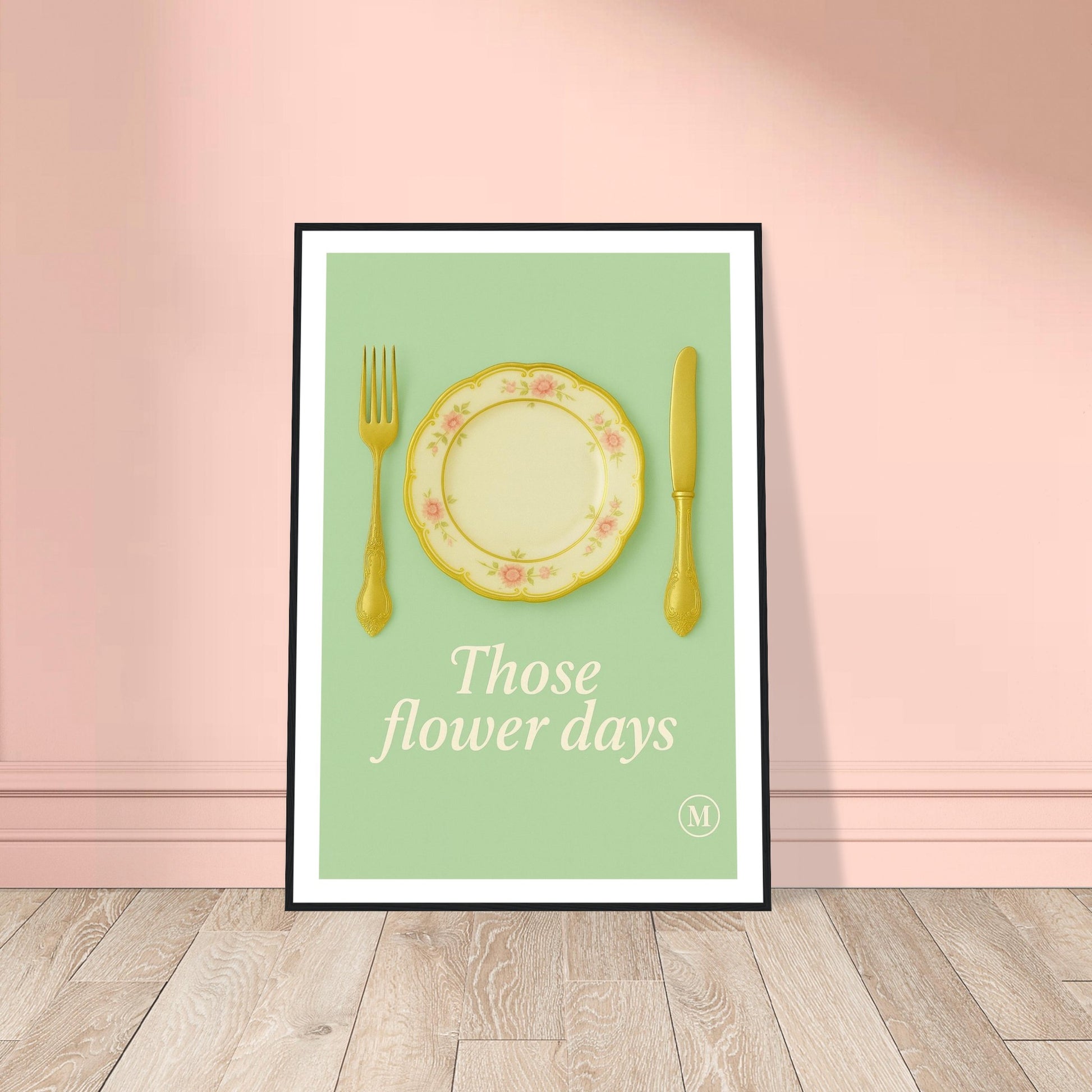 Green those flower days vintage framed poster
