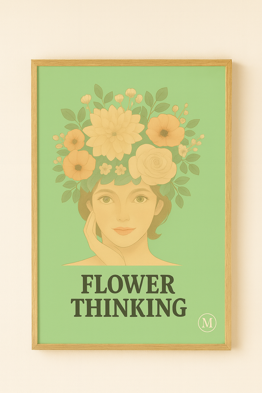 Vintage Poster Set – Flower Thinking / woman  MATCH Prints Wall Art 