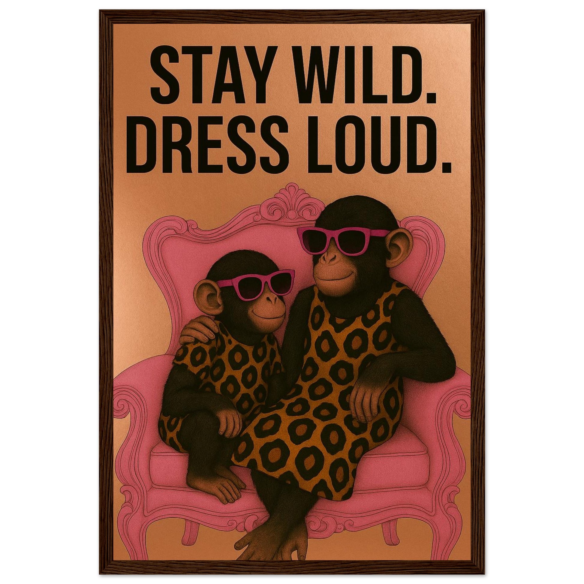 Add humor and attitude to your space with this bold monkey poster in leopard print. luxury wall print – part of the MATCH Animals series.