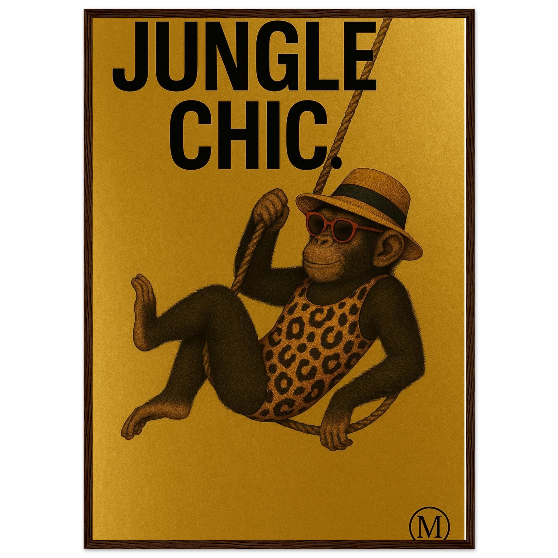Add humor and attitude to your space with this bold monkey poster in leopard print.  luxury wall print – part of the MATCH Animals series.