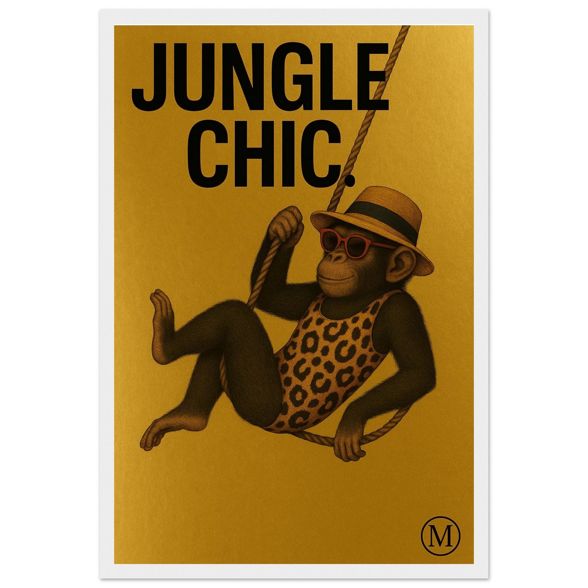 Add humor and attitude to your space with this bold monkey poster in leopard print. luxury wall print – part of the MATCH Animals series.