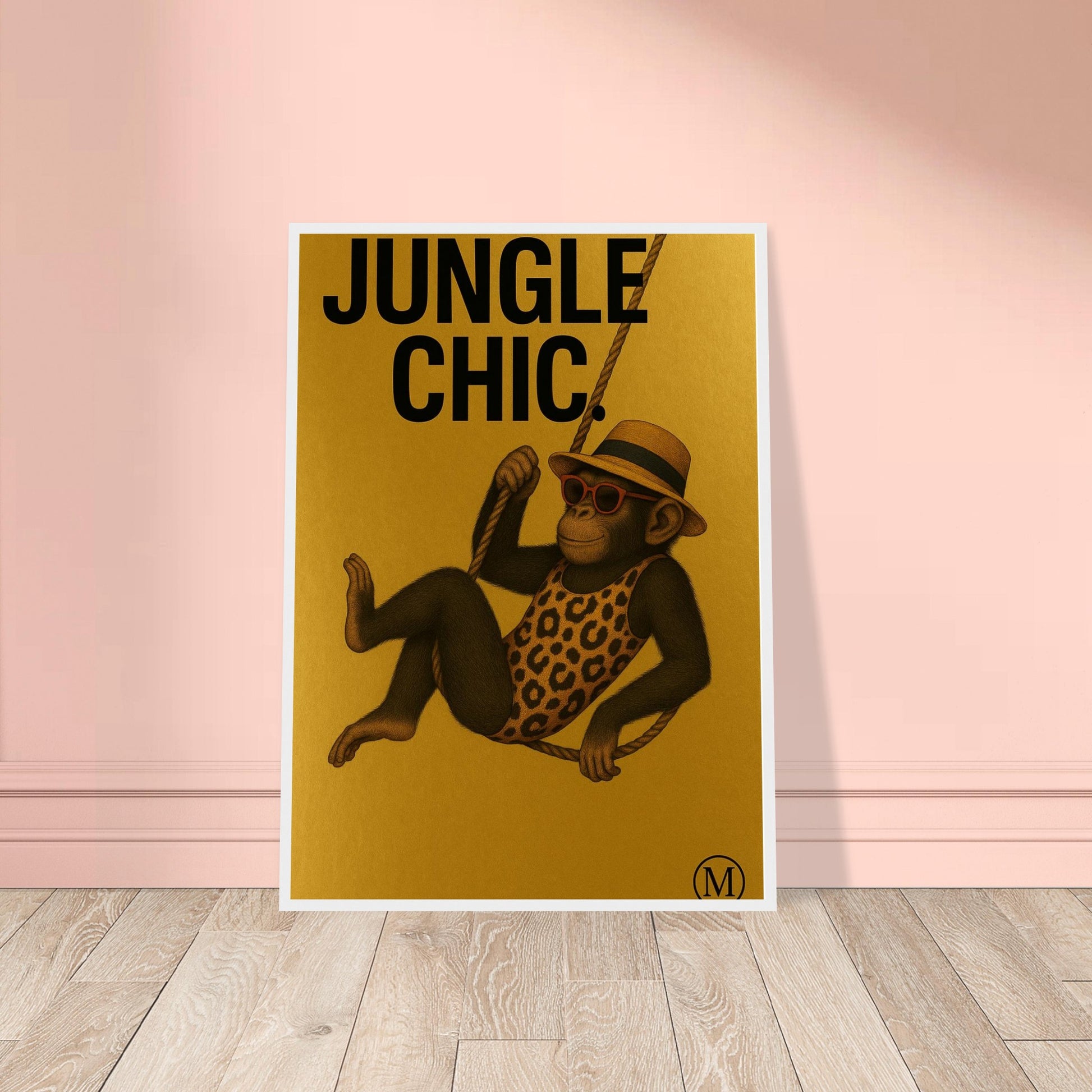 Add humor and attitude to your space with this bold monkey poster in leopard print.  luxury wall print – part of the MATCH Animals series.