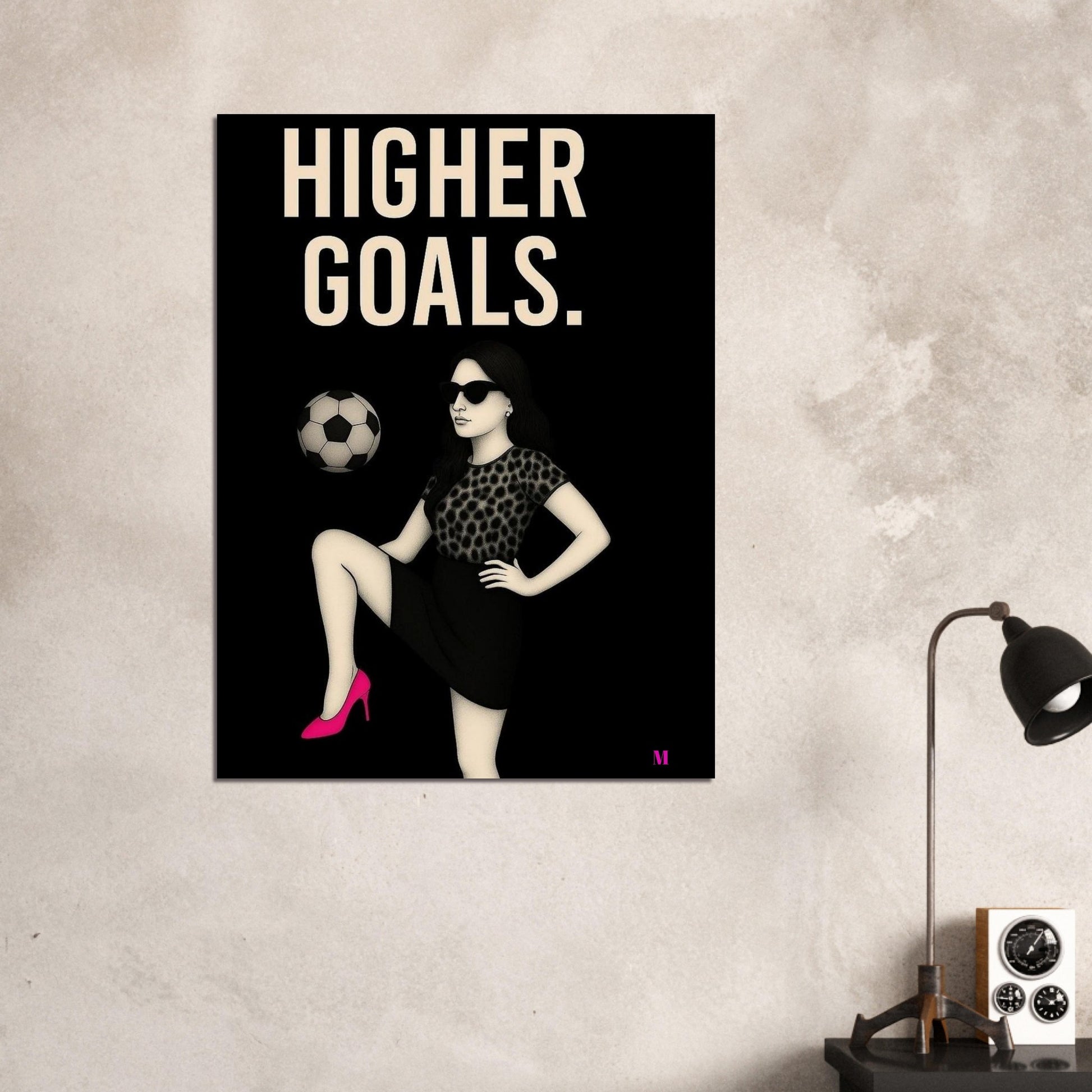 Stylish woman wall art of a modern mom in panter and pink stilettos with bold quote – MATCH Prints