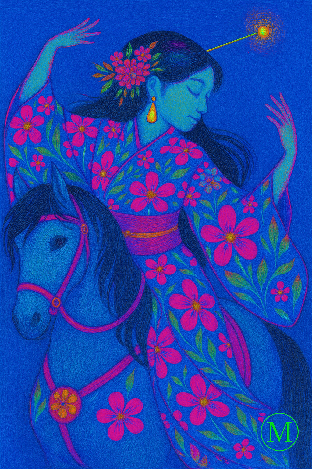 Your kind of geisha – bleu Wall art digital download
