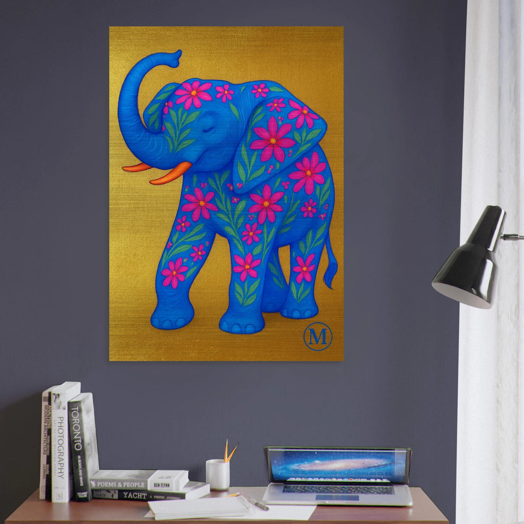 Chic elephant with golden background. the wall art from MATCH Panther Collection luxery line
