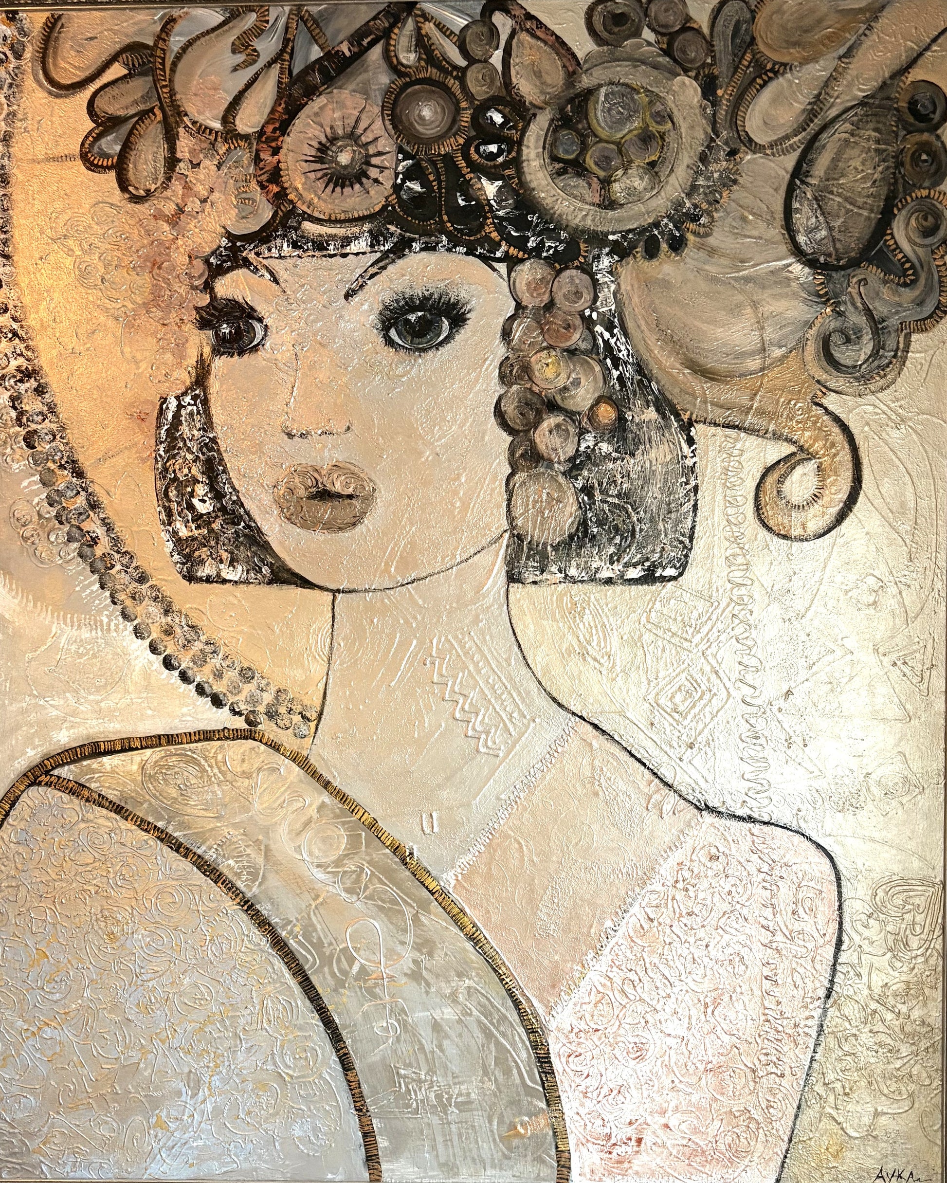 Grace | Abstract Figurative Portrait in Textured Art