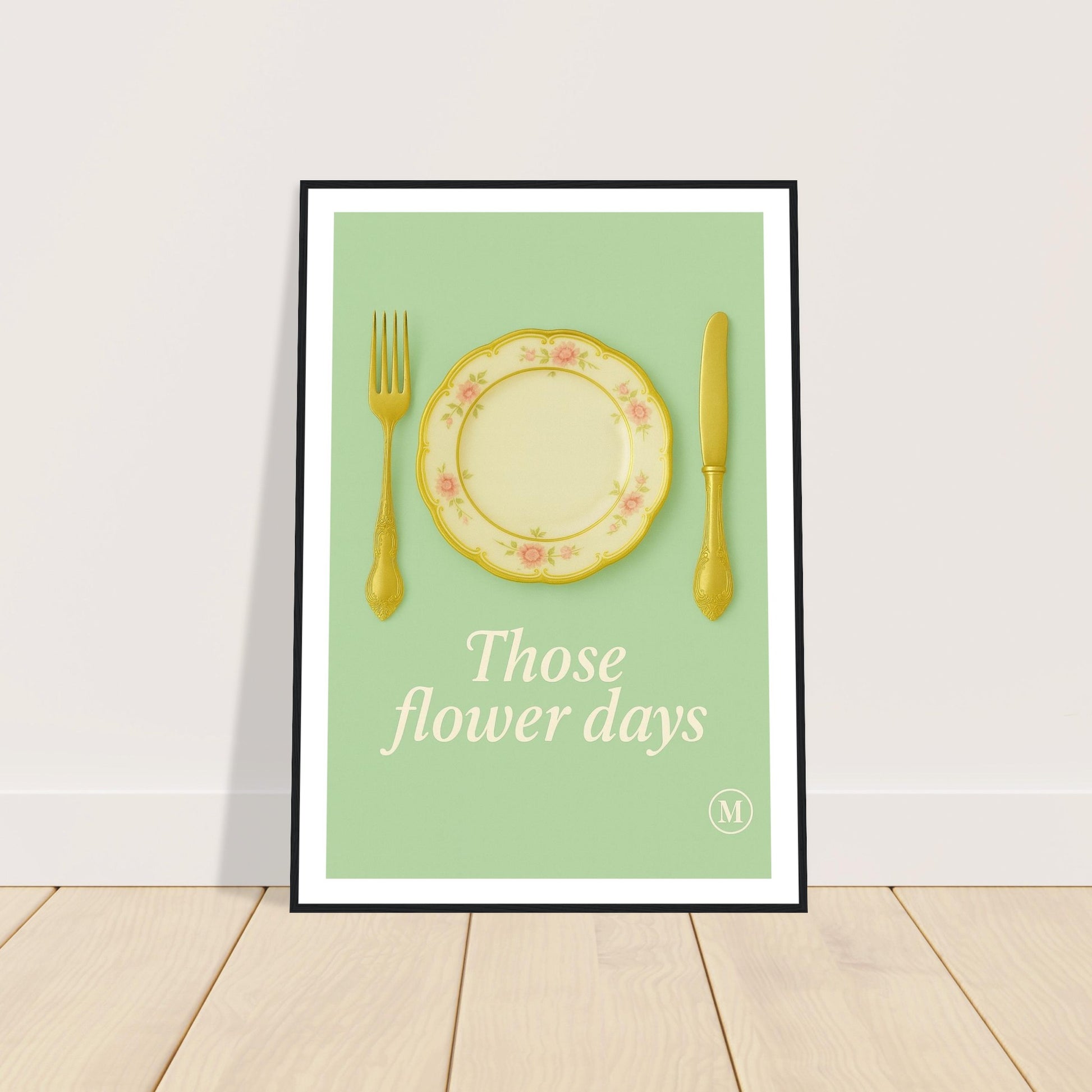 Green those flower days vintage framed poster