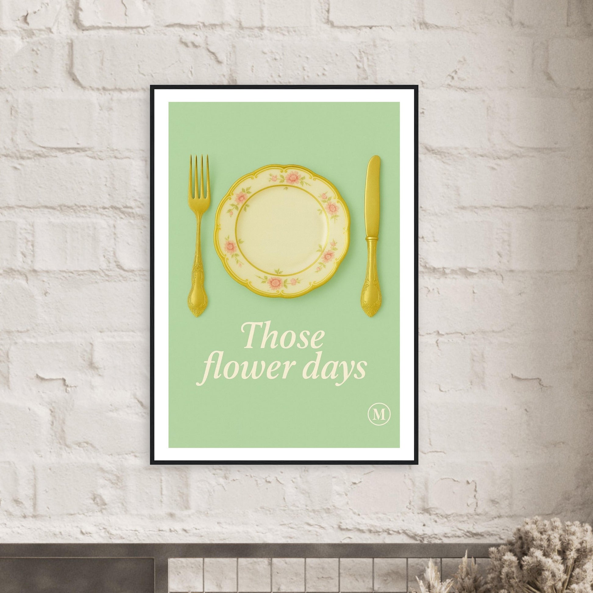 Green those flower days vintage framed poster