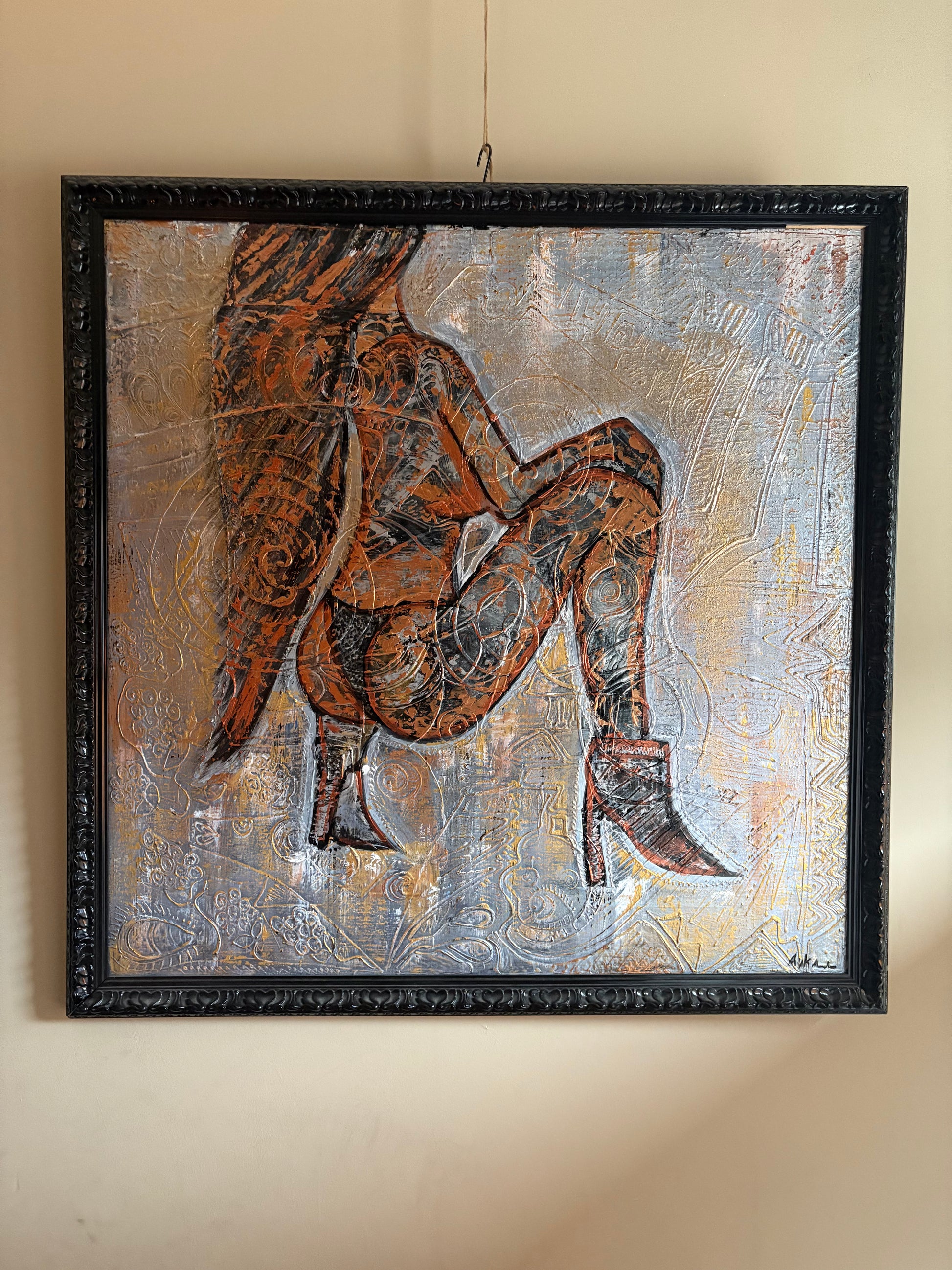 She | Textured Figurative Acrylic Painting