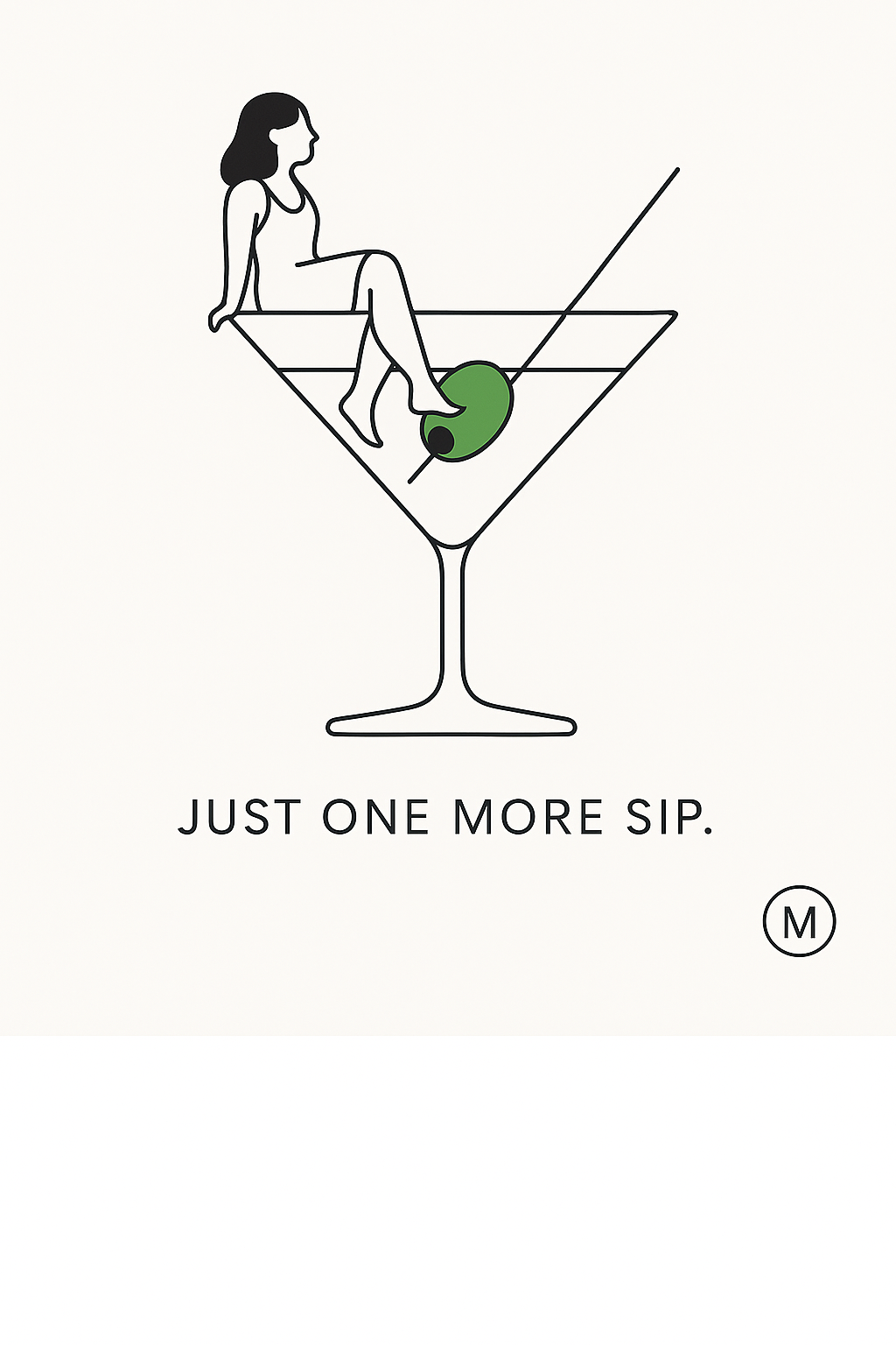Minimalist wall art print with coffee quote 'Just one more sip. Less is more' in modern typography, digital download, printable kitchen decor