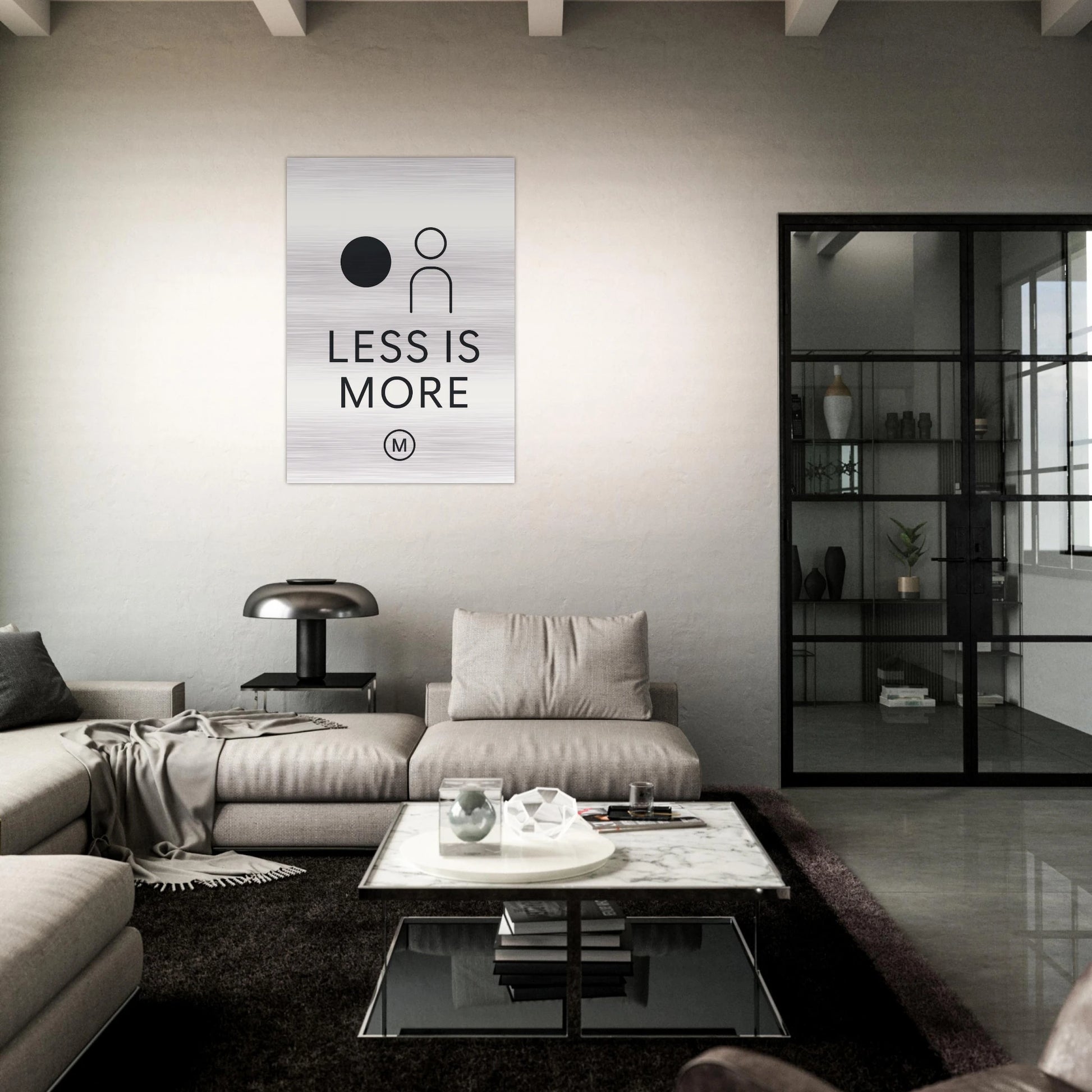 Prestigious minimalist design brushed aluminum wall art- gallery-quality statement piece by MATCH Wall Art