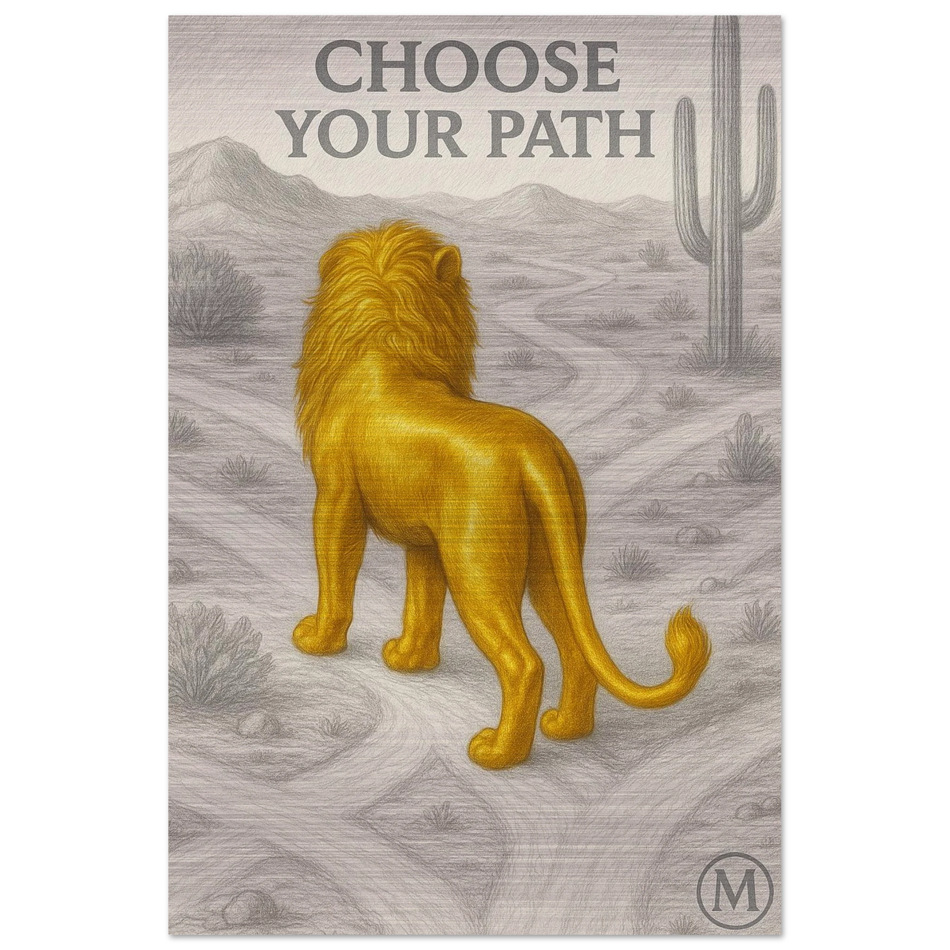 Golden Lion – Choose Your brushed aluminum wall art