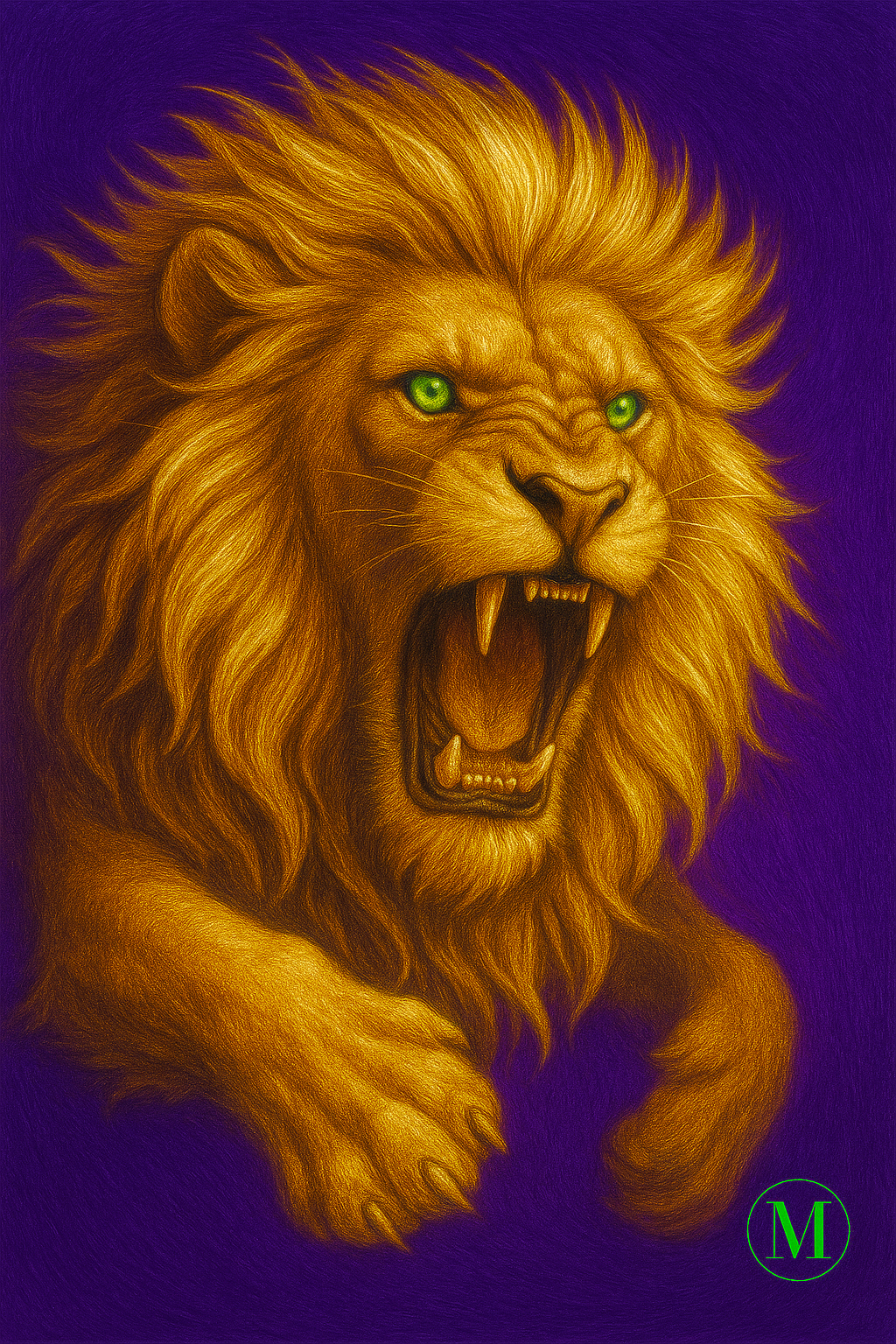 Never Tamed Lion Golden Print - Digital download