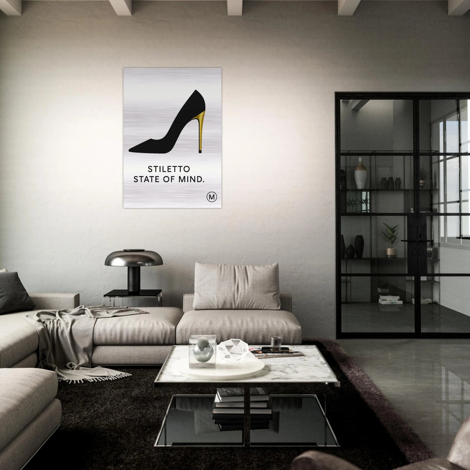 MATCH Wall Art Luxury  stiletto state of mind brushed aluminum wall art — gallery-quality statement piece 
