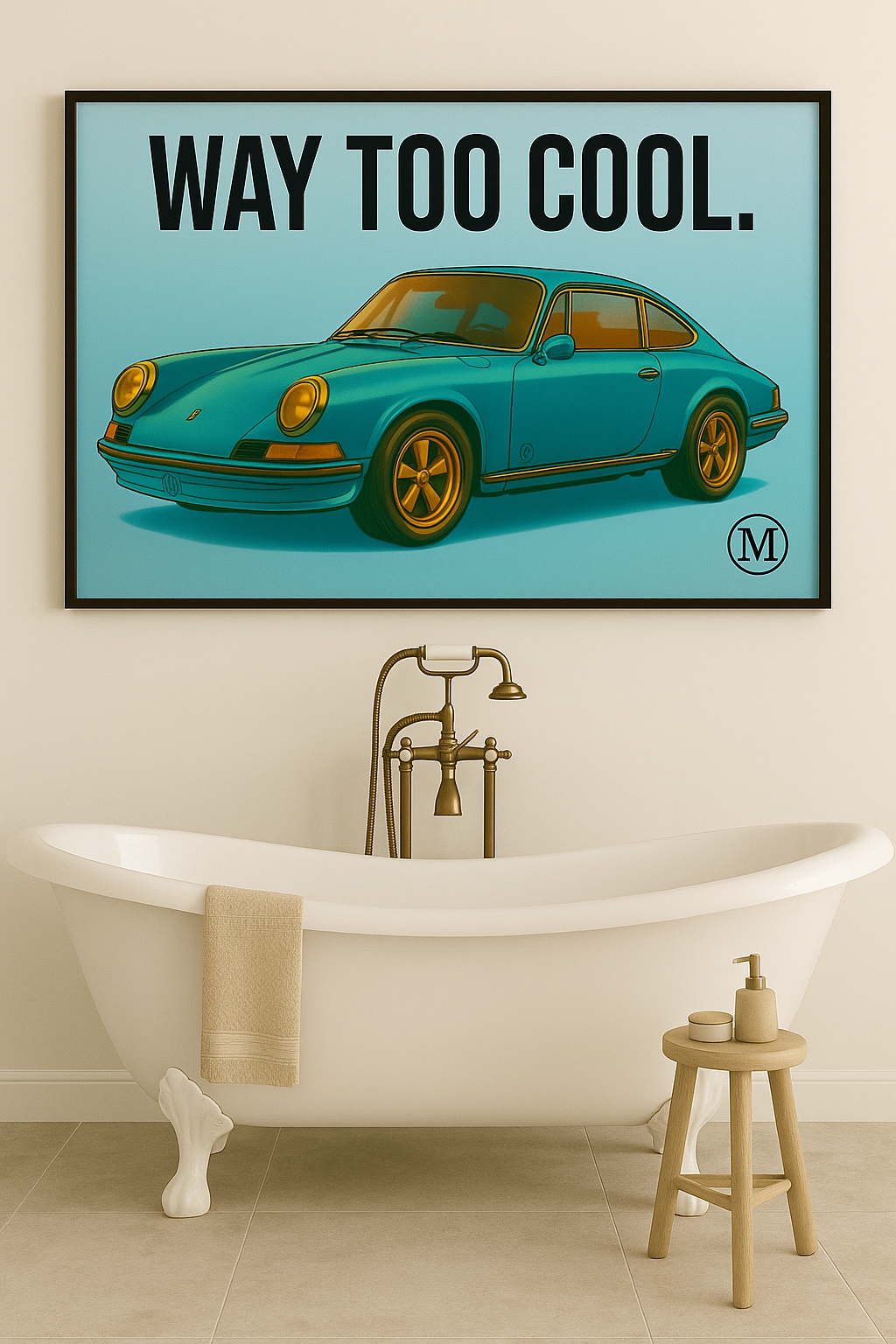 Match Weels Way Too Cool - Framed Automotive Wheels Wall Art Poster