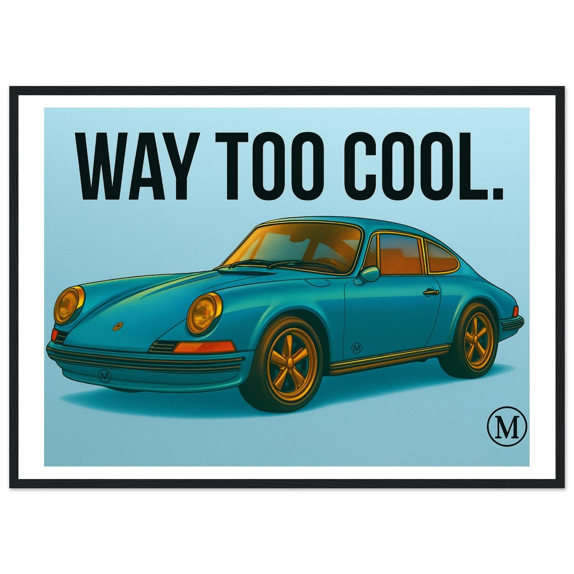 Framed car wheels poster