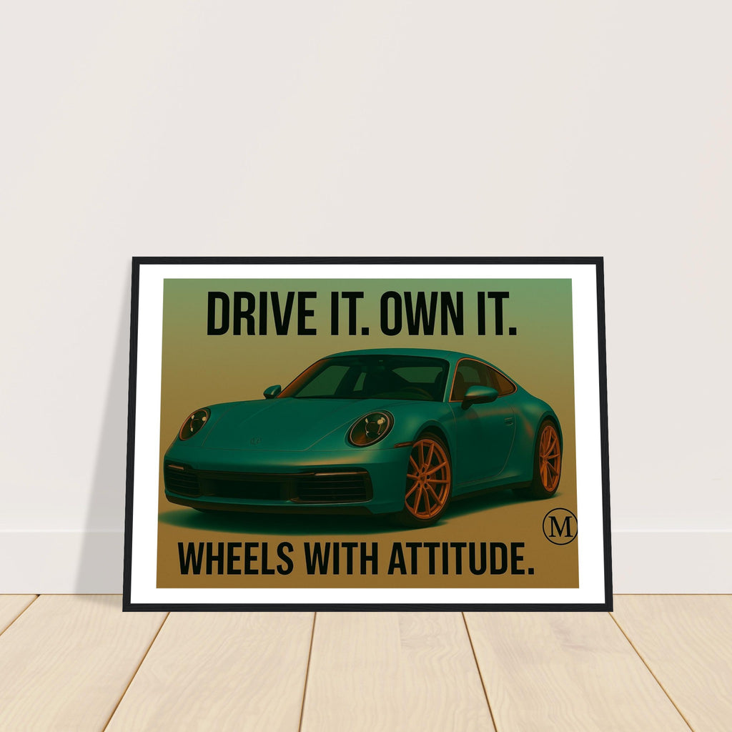 Bold Porsche wall art in fuchsia. A statement piece for car lovers & design addicts. Add power to your walls – MATCH Prints, Wheels with Attitude.