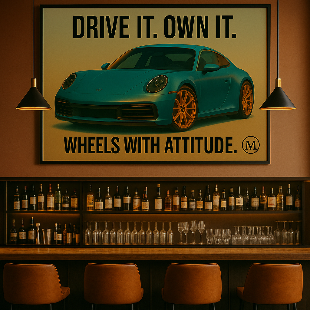 Bold Porsche wall art in green. A statement piece for car lovers & design addicts. Add power to your walls – MATCH Prints, Wheels with Attitude.
