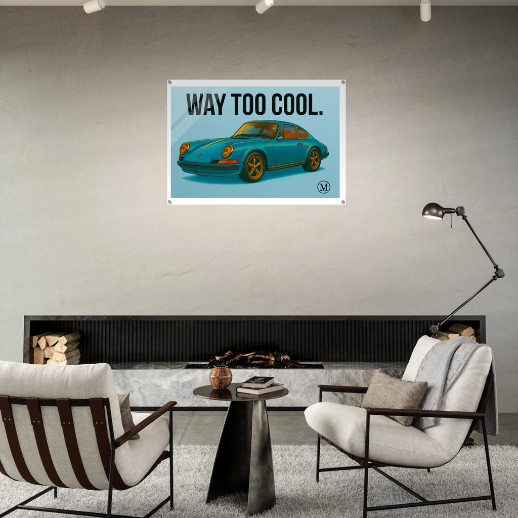 Match blue Weels Way Too Cool - porche car Automotive Wheels Wall Art print acrlylic 