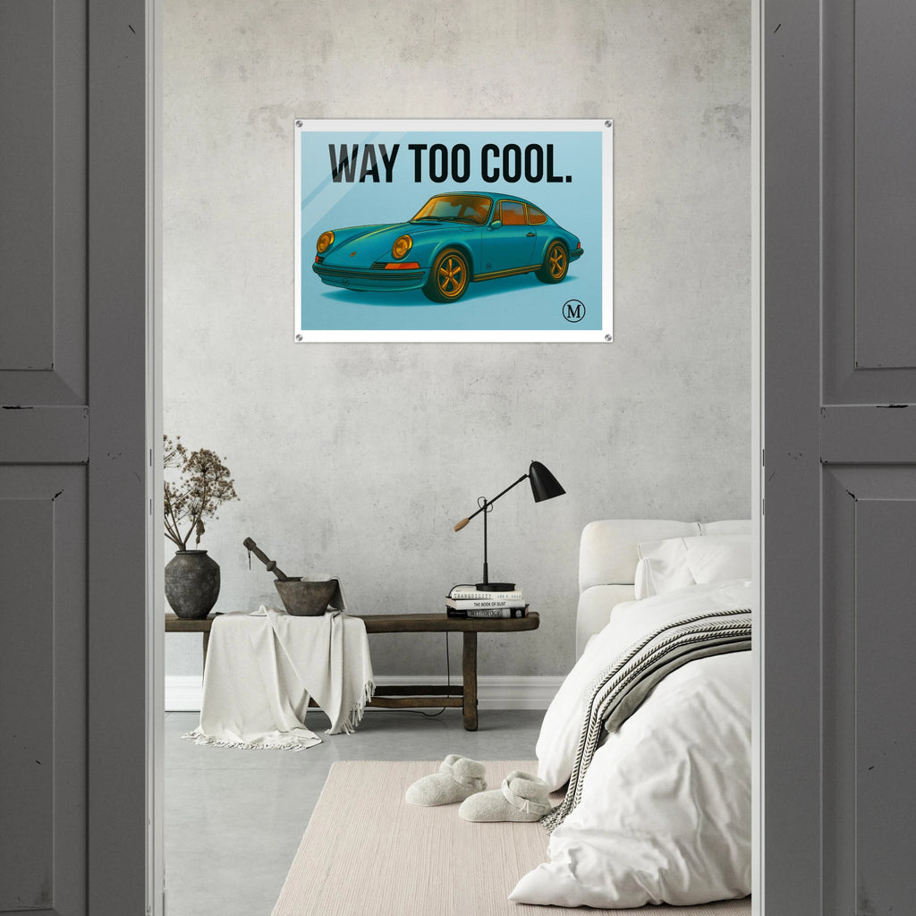 Match blue Weels Way Too Cool - porche car Automotive Wheels Wall Art print acrlylic 