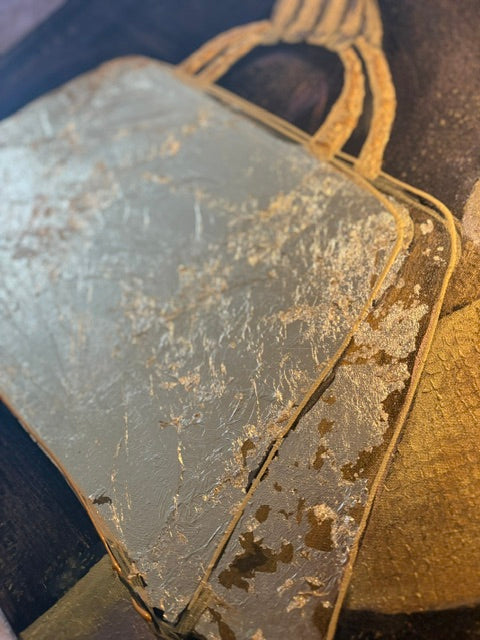 Onw that bag | Textured Figurative Acrylic Painting