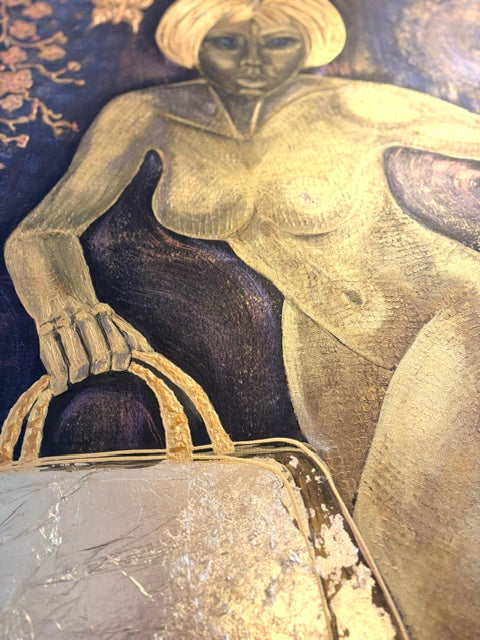 Onw that bag | Textured Figurative Acrylic Painting