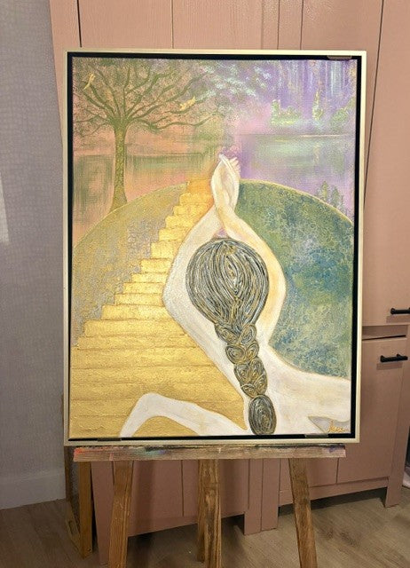 rase framed in golden frame 