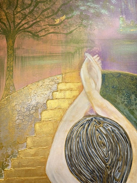 Rise | Textured spiritual Figurative Acrylic Painting