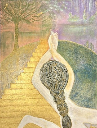 Rise | Textured spiritual Figurative Acrylic Painting