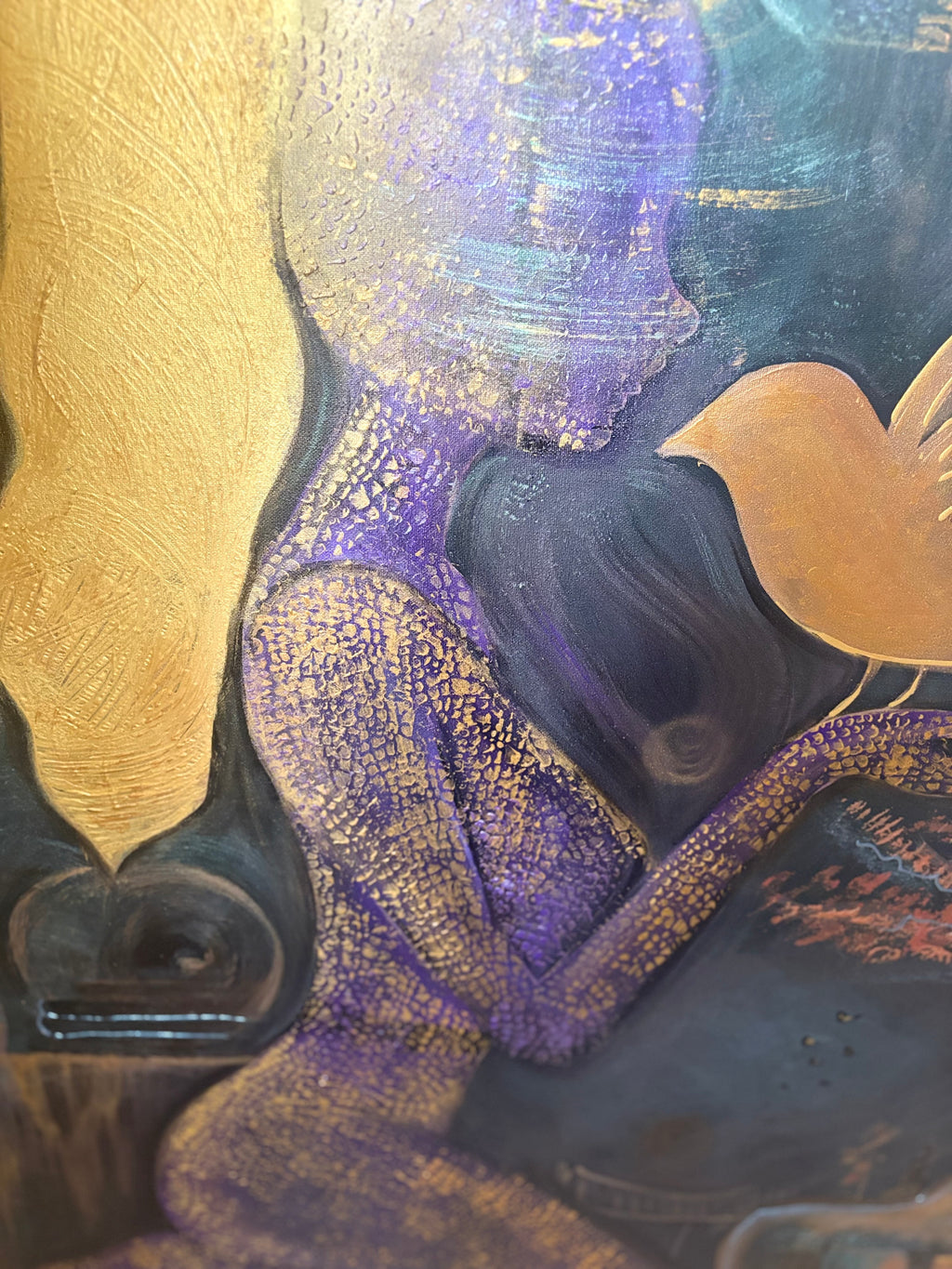 Set her free “PARIS • NOW ON EXHIBITION” Textured Figurative Painting