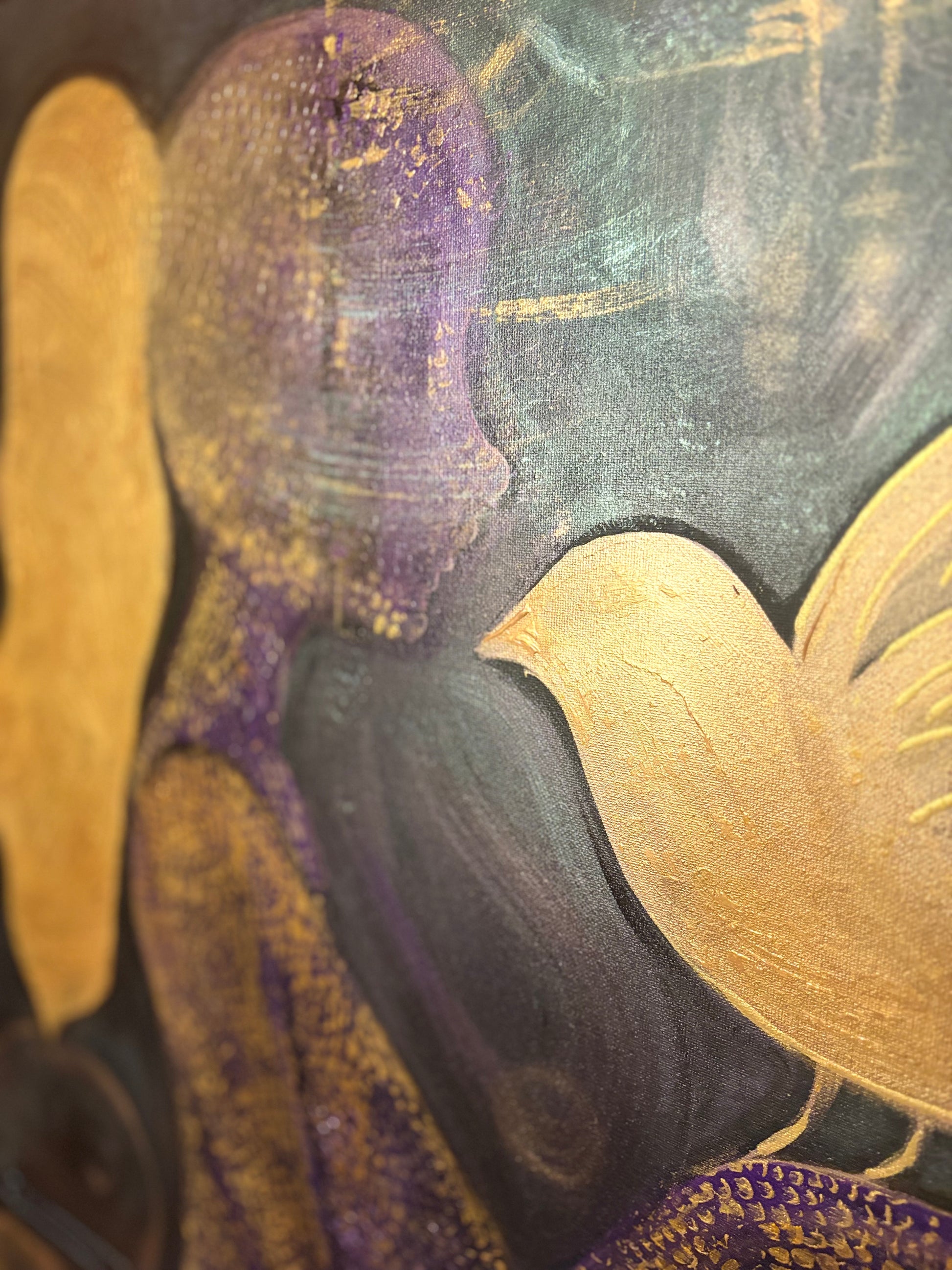 Set her free “PARIS • NOW ON EXHIBITION” Textured Figurative Painting