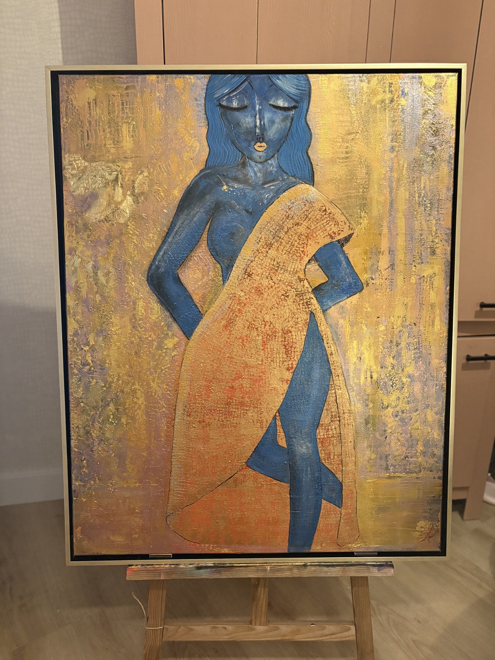 She knows | Textured Figurative Acrylic Painting