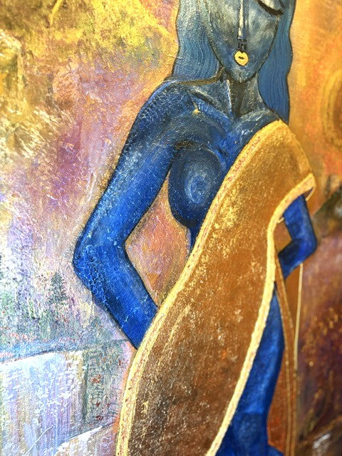 She knows | Textured Figurative Acrylic Painting