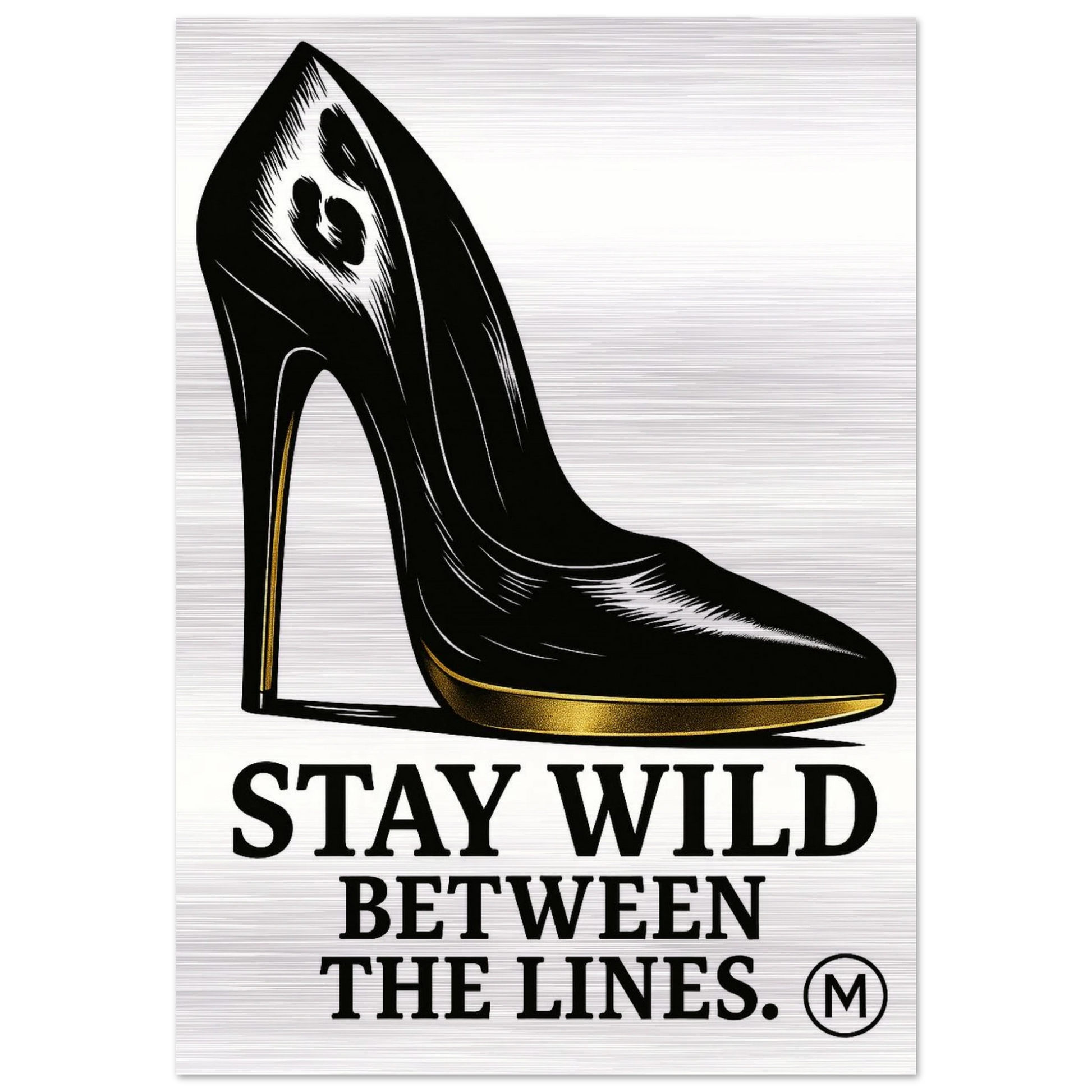 Prestigious stiletto design brushed aluminum wall art — gallery-quality statement piece by MATCH Wall Art