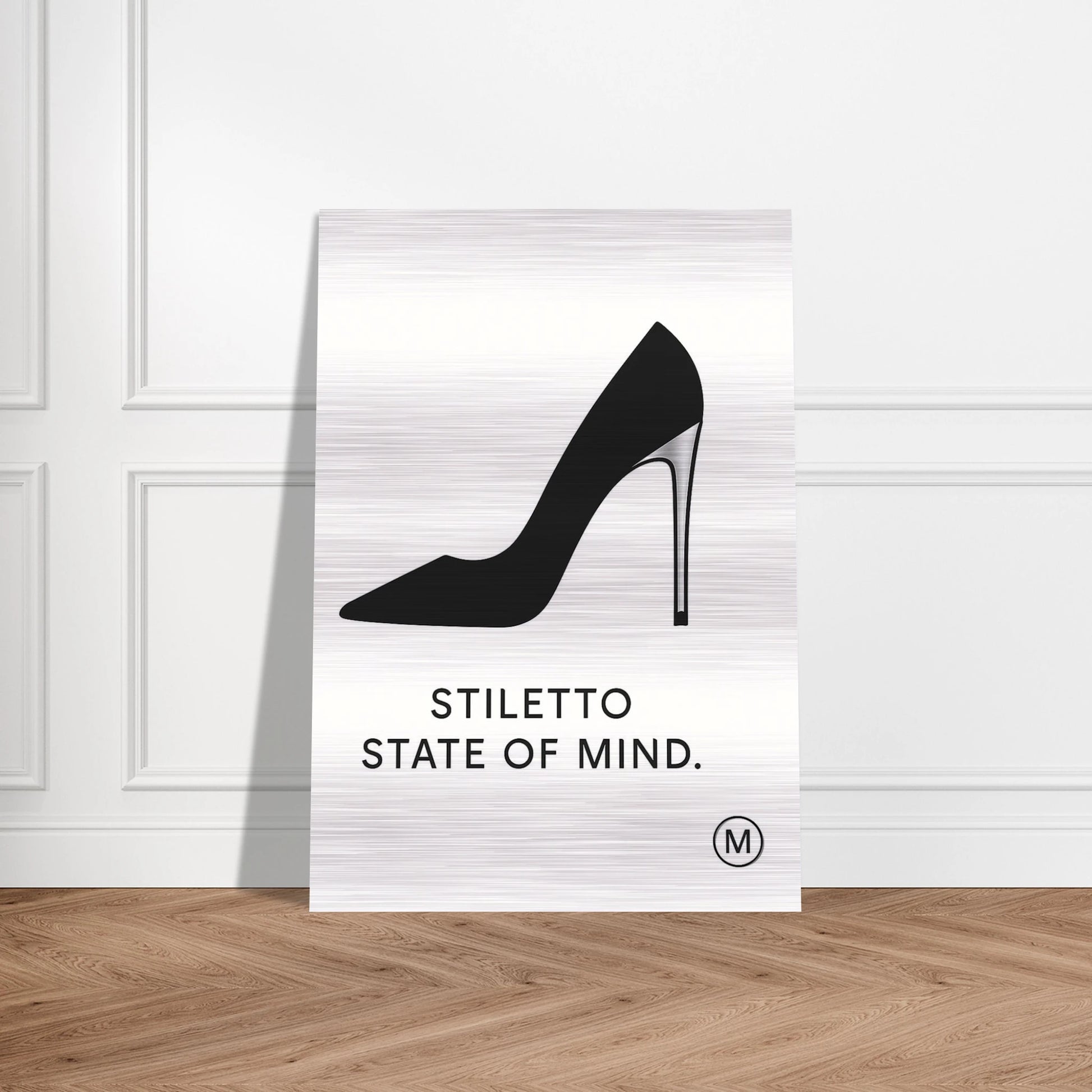 Stiletto state of mind - Minimalist design aluminum brushed stylisch luxury art