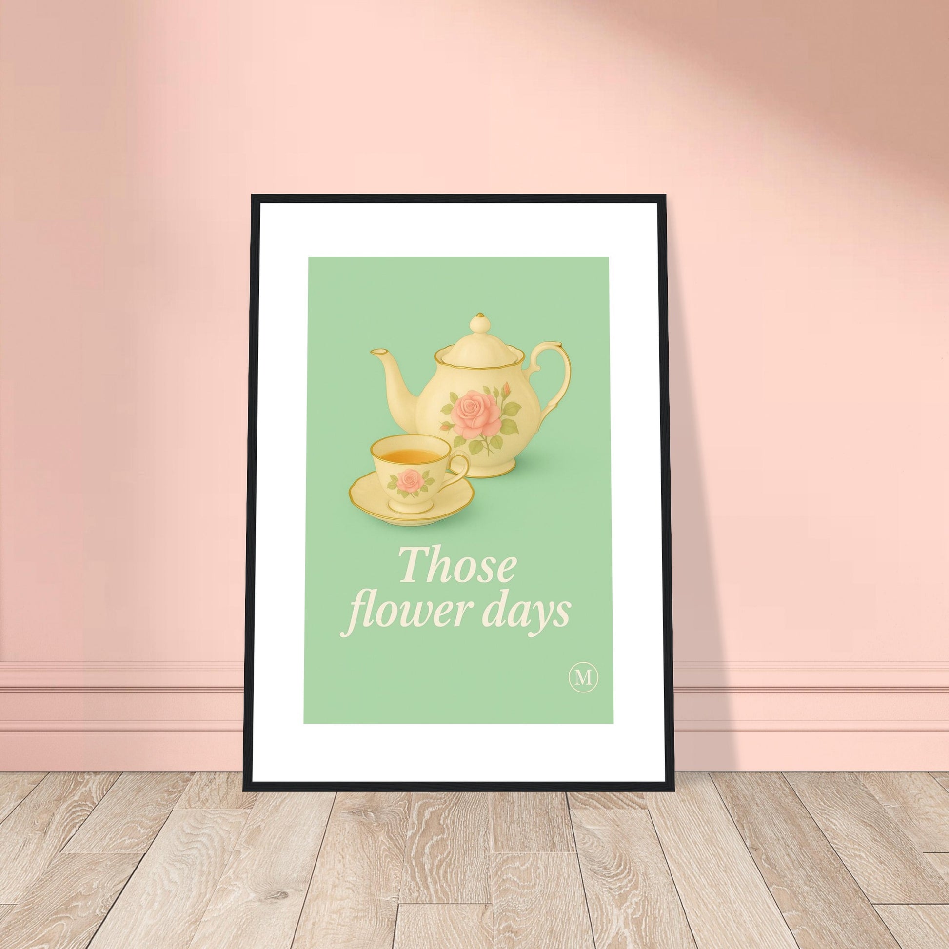 Those Flower Days Green vintage Poster Framed Digital Download