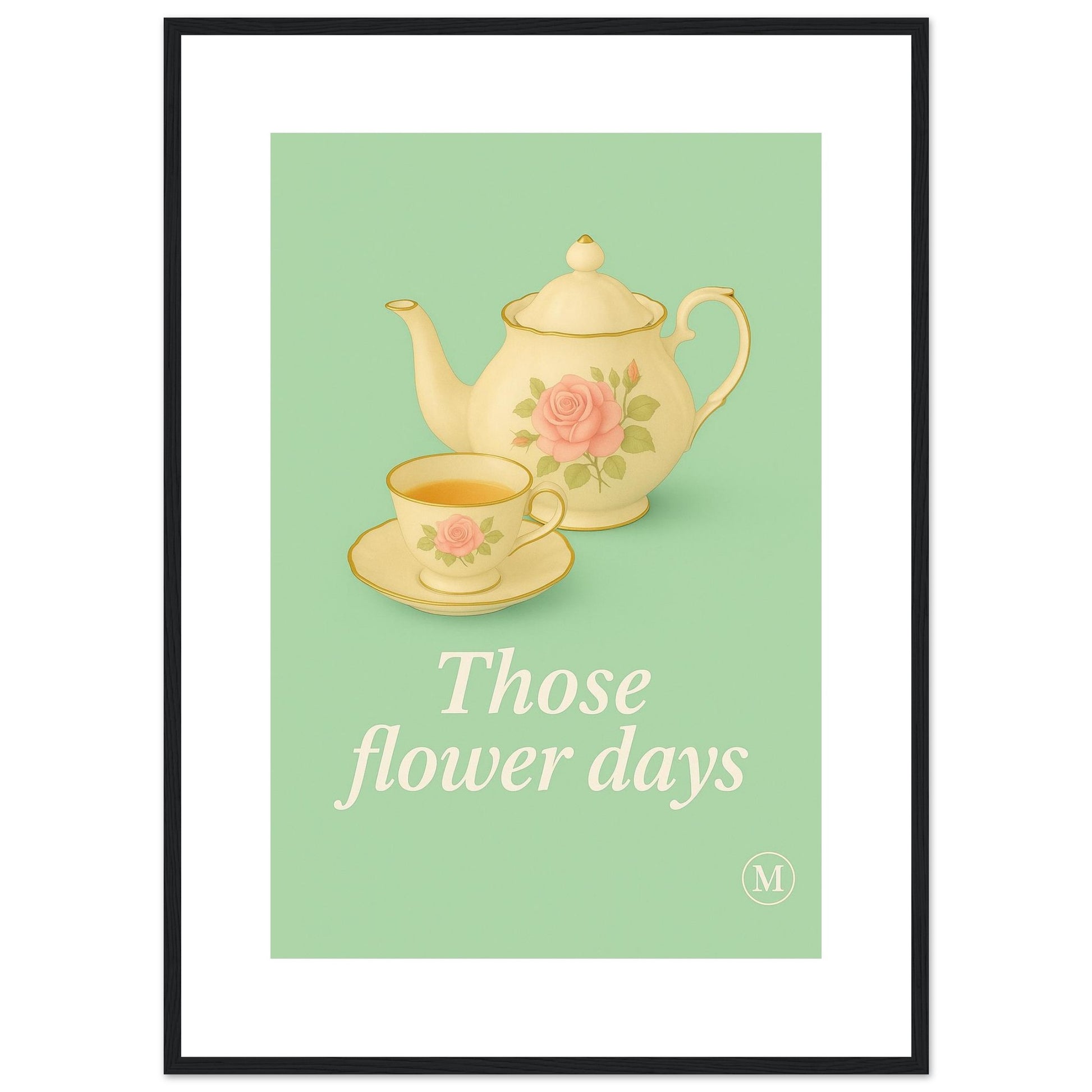 Green vintage framed poster